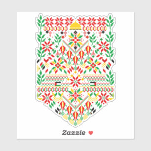 Sticker Palestine Tatreez Broderie traditionnelle
