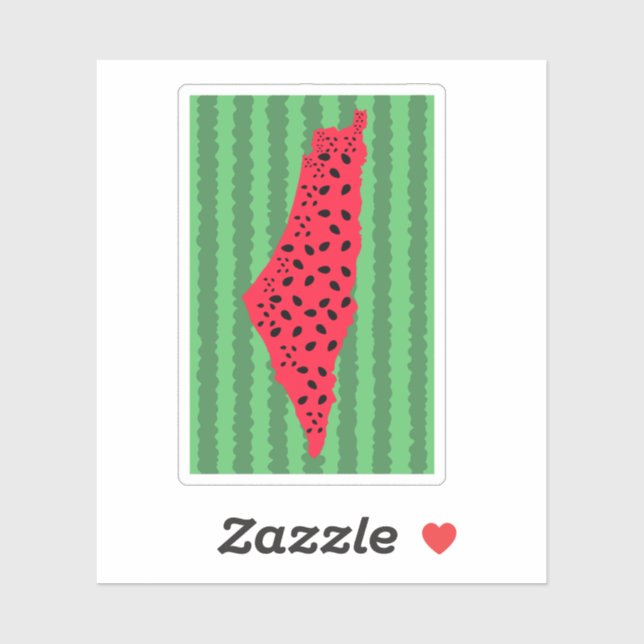 STICKER PALESTINE WATERMELON CARTE DU DRAPEAU (Feuille)