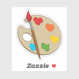 Sticker Palette Artiste avec pinceau