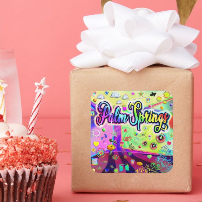 Sticker Palm Springs "énergie Cool" (Fête)