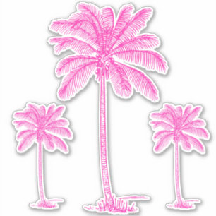 Sticker Palmiers à palmiers roses
