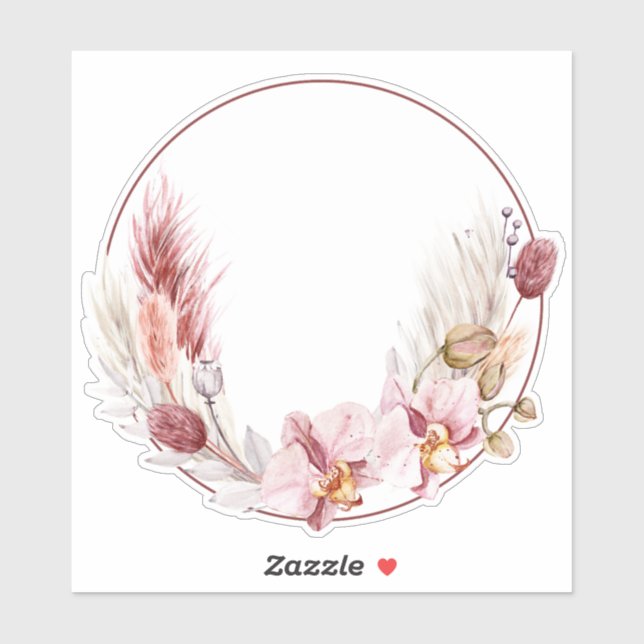 Sticker Pampas personnalisé rond (Feuille)