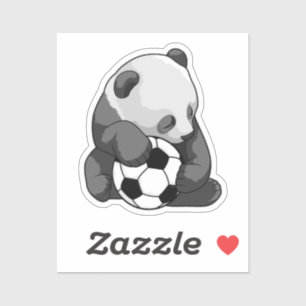 Sticker Panda avec balle de football