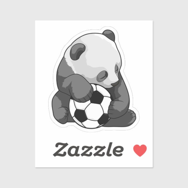 Sticker Panda avec balle de football (Feuille)