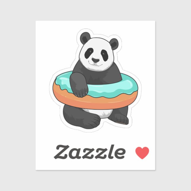 Sticker Panda avec Donut (Feuille)