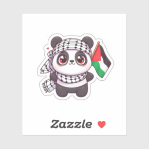 Sticker Panda avec la paix en Palestine