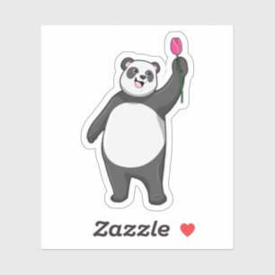 Sticker Panda avec Tulipe