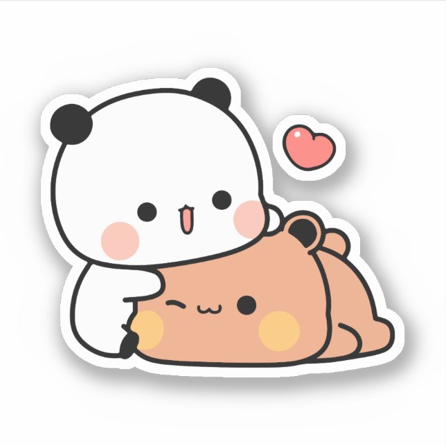 Sticker Panda bear, bubu et dudu câlin (Devant)