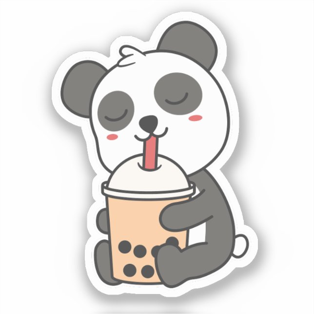 Sticker Panda Boba Cute Kawaii Funny (Recto)