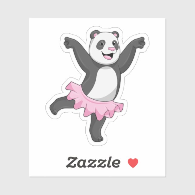 Sticker Panda comme Ballerina au Ballet (Feuille)