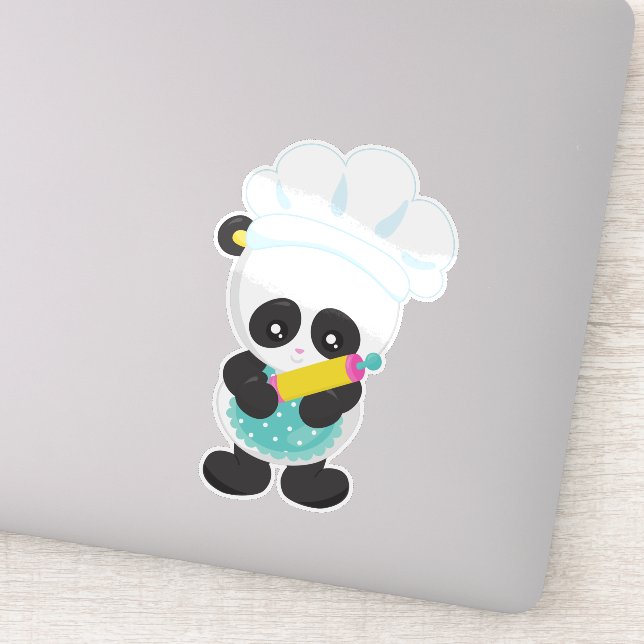 Sticker Panda cuisine, Panda Cuisson, Tablier, Épingle (Détail)
