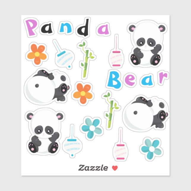 Sticker Panda cuteness (Feuille)