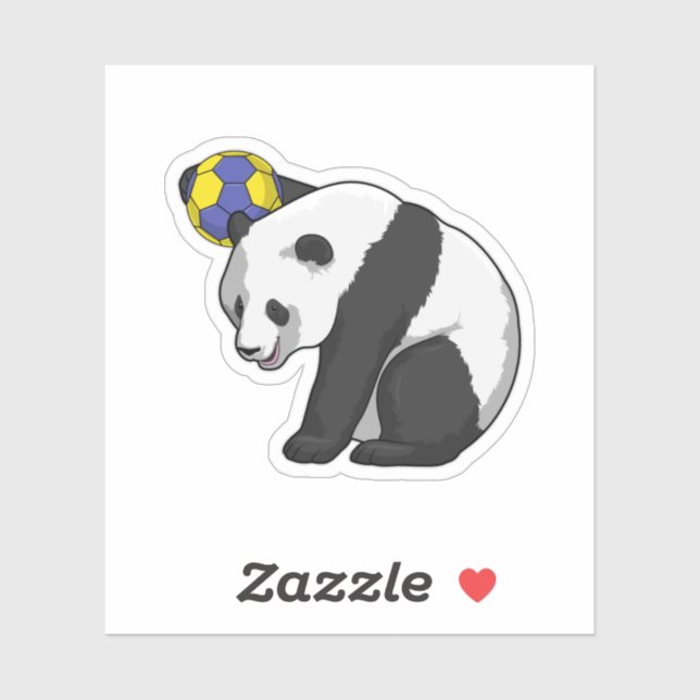 Sticker Panda dans les sports de handball (Feuille)