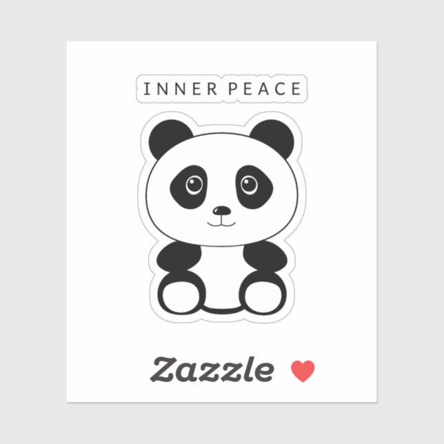 Sticker Panda de paix intérieure (Feuille)