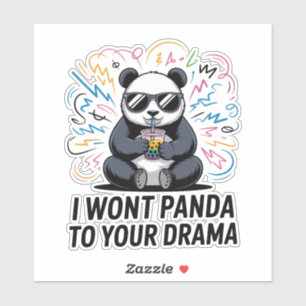 Sticker Panda drôle de jeu de mots – “Je ne vais pas panda