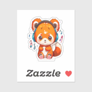 Sticker Panda écoutant de la musique Kpop