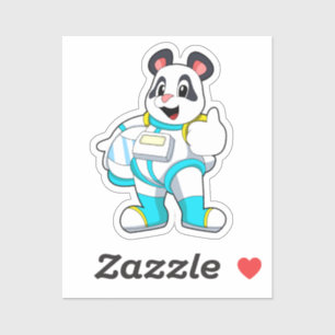 Sticker Panda en astronaute avec costume