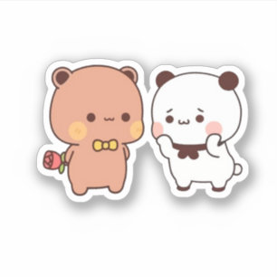 Sticker Panda Et Brownie Bear Couple