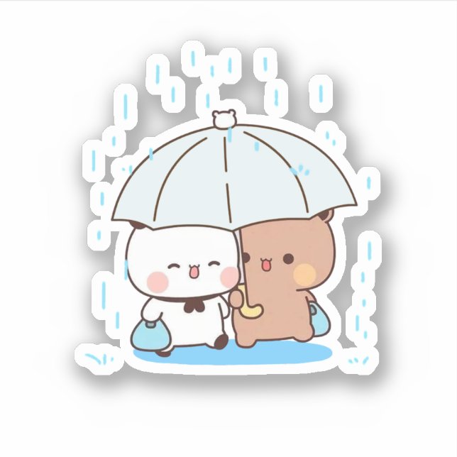 Sticker Panda Et Brownie Bear Couple (Devant)