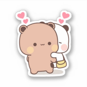 Sticker Panda Et Brownie Bear Couple