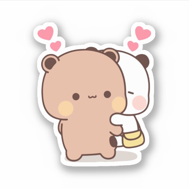 Sticker Panda Et Brownie Bear Couple (Devant)