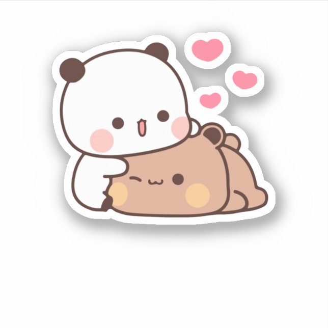 Sticker Panda Et Brownie Bear Couple (Devant)