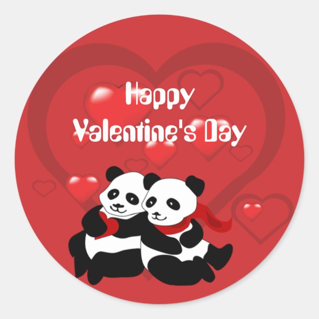 Sticker Panda Heart de la Saint Valentin (Devant)