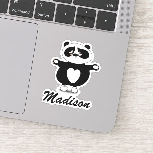 Sticker Panda noir et blanc mignon et moderne
