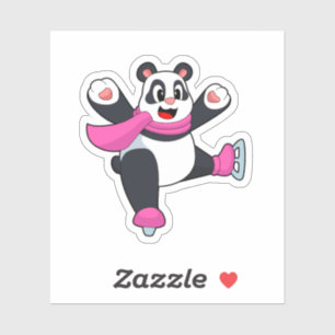 Sticker Panda Patinage sur glace Patins sur glace