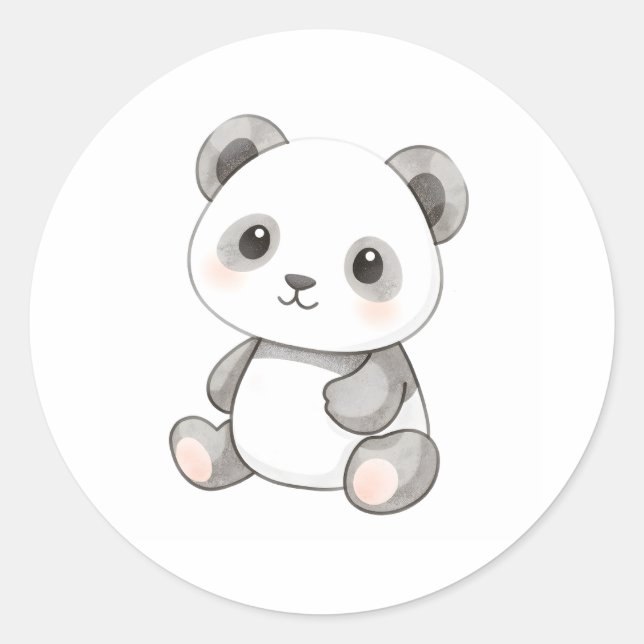 Sticker Panda pour bébé mignon Illustration de l'a (Devant)