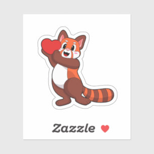 Sticker Panda rouge à l'amour avec coeur.PNG