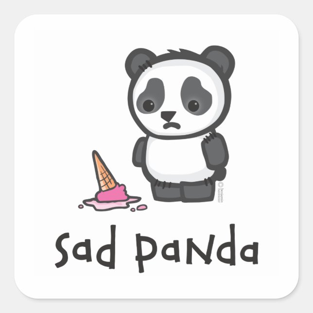 sticker Panda triste (Devant)