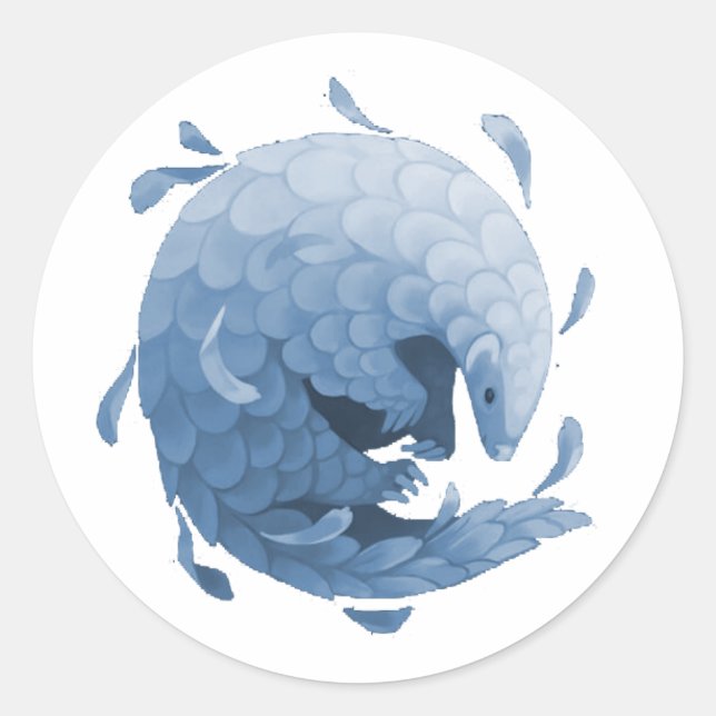Sticker Pangolin (Bleu) (Devant)