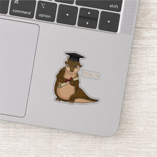 Sticker Pangolin mignon diplômé dessin animé