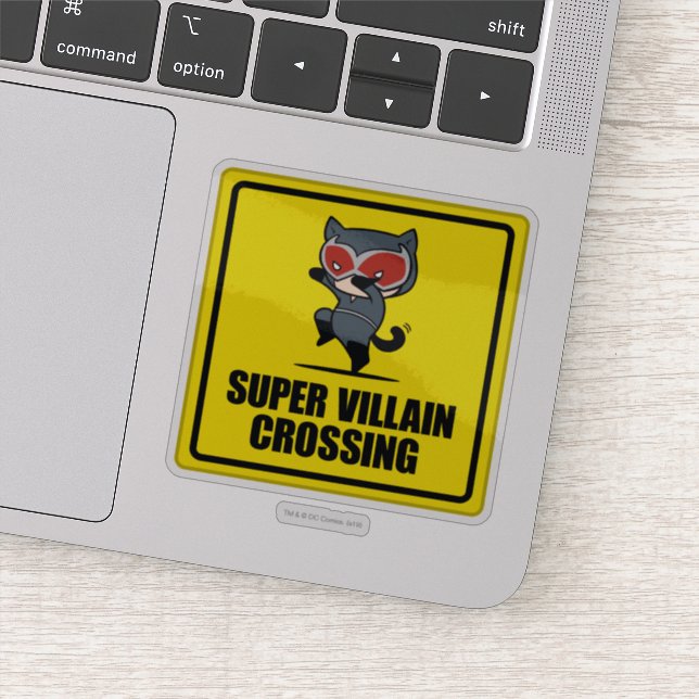 Sticker Panneau de croisement Chibi Catwoman Super Villain (Détail)