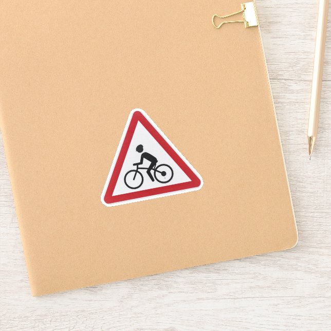 Sticker Panneau de la route à vélo (Carnet)