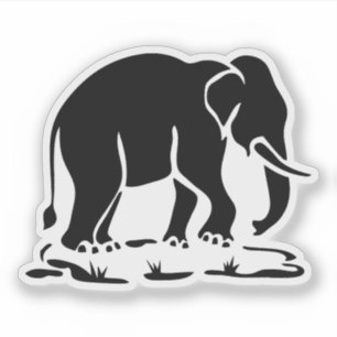 Sticker Panneau de trekking des éléphants asiatiques devan