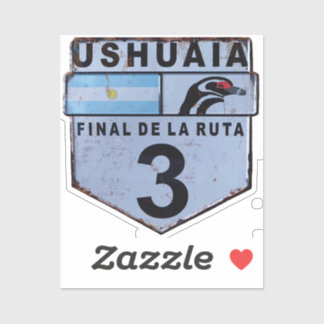 Sticker Panneau routier Ruta 3 Ushuaia Patagonia