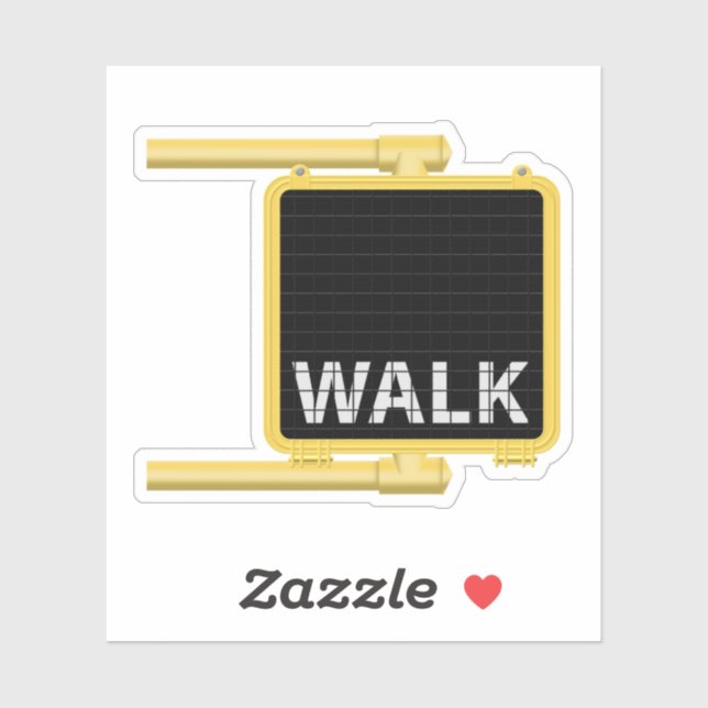 Sticker Panneau Walk Cross Walk (Feuille)