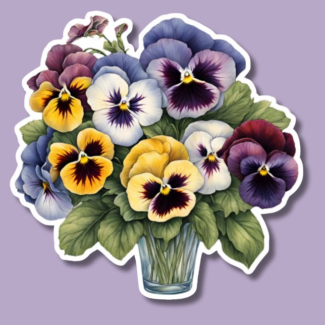 Sticker Pansies abondantes imperméables (Créateur téléchargé)