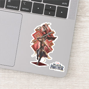 Sticker Panthère noire   Nakia & Okoye Wakandan Graphic