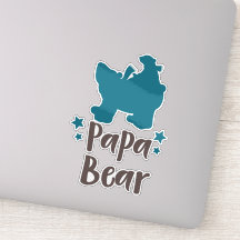 Papa Bear, Bear Cub, Cute Bear, Little Bear, Stars