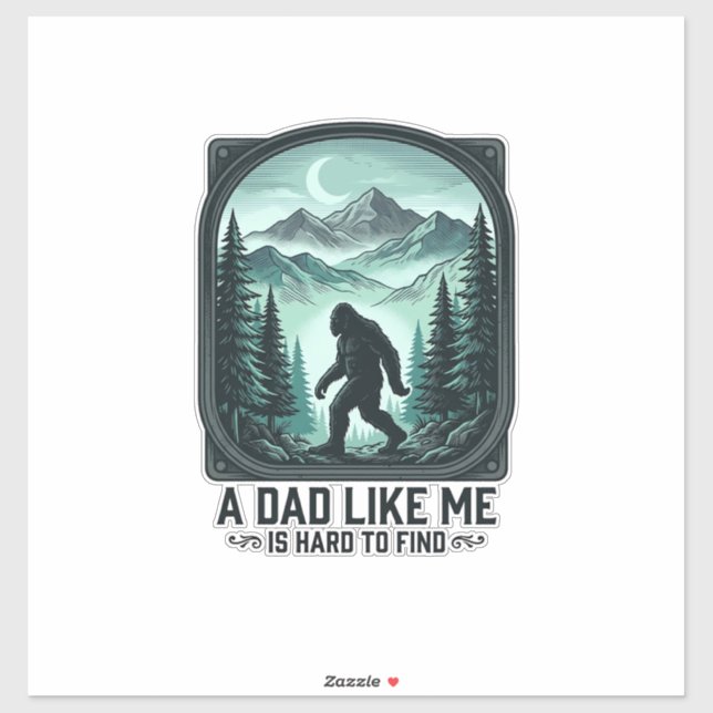 Sticker Papa Bigfoot Gravure Vintage Fun T-Shirt Papa Drôl (Feuille)