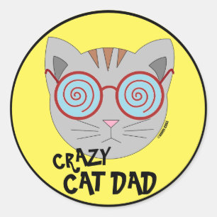 Sticker papa Crazy Cat