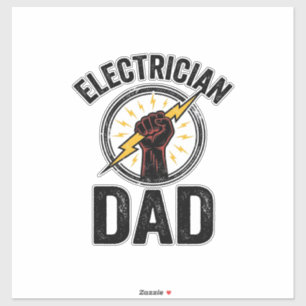 Sticker Papa électricien Chemise vectorielle gravure vinta