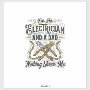 Sticker Papa électricien rien ne me choque chemise vintage