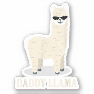 Sticker Papa Lama Alpaga Amateur d'Animaux Drôle