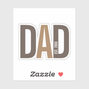 Sticker Papa personnalisé Brown moderne établi