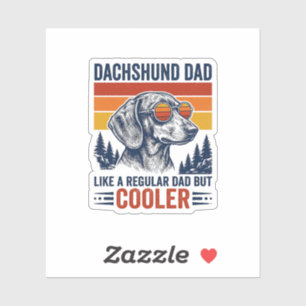 Sticker Papa teckel comme un papa normal mais t-shirt plus