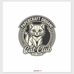 Sticker Papercraft Origami Chat Drôle Chat Graphique - Pap